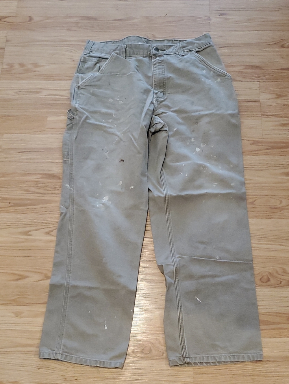 Vintage Carhartt Distressed Carpenter Pants – Gray/Sage Green  34/30